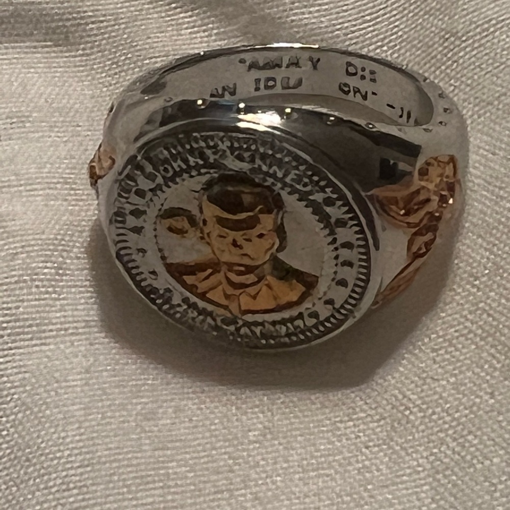 Sterling Silver S925 John F. Kennedy Commemorative Ring Size 9
